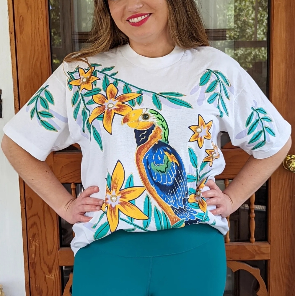 90s India Ink Handpainted Tee - Picture 4 of 5